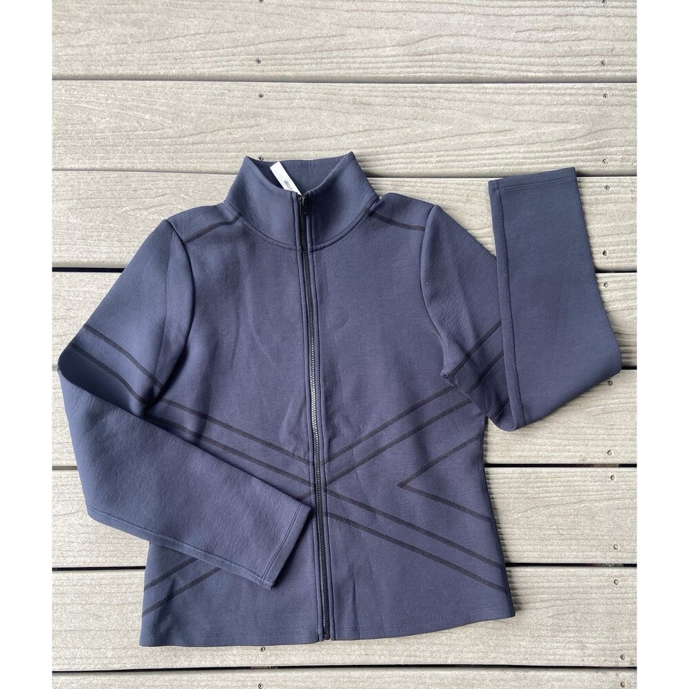Lorna Jane Women’s XL Navy Full Zip Scuba Jacket Contrast Stitch Activewear